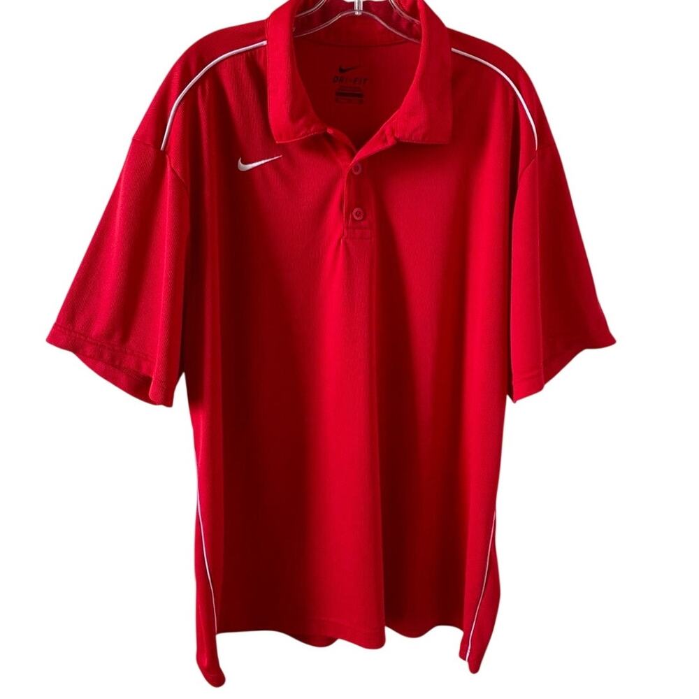 Nike Polo Dri-fit with White Piping Trim Men's Size XL